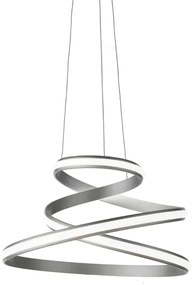 Lampada a sospensione moderna VUELTA a LED in metallo verniciato D57 cm ARGENTO