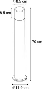 Lampada da esterno in piedi nera con paralume opale 70 cm - Odense