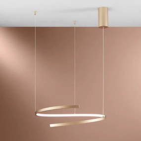 Lampadario LED glamour Moma dorato Ø60cm, luce con 3 temperature di colore 6090 lumen, LUCE AMBIENTE DESIGN