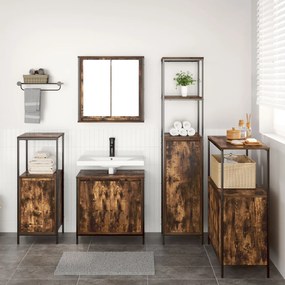 Set di mobili da bagno in rovere affumicato  - 5 pezzi