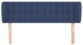 Testiera ad orecchio blu 147x23x78/88cm in tessuto
