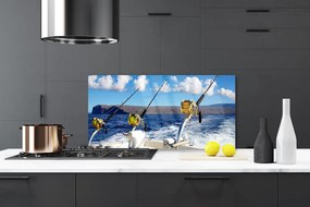 Pannello cucina paraschizzi Paesaggio marino di pesca 100x50 cm