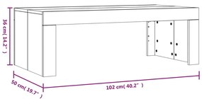 Tavolino da Salotto Rovere Sonoma 102x50x36cm Legno Multistrato