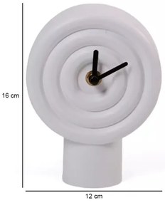 Orologio da tavolo in ceramica 16 cm 1xAA bianco
