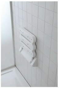 Sedile doccia a muro ribaltabile in alluminio bianco portata max 100 kg