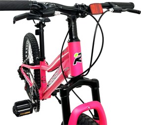 Bicicletta Mountain Bike per Bambini Unisex 20" MTB Phoenix 7V in Acciaio Fucsia...