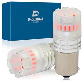 Lampada Led 1156 BA15S P21W Canbus Rosso 12V No Polarita IP67 Illuminazione 360 Gradi