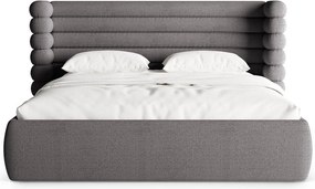 Letto matrimoniale imbottito grigio scuro con contenitore con rete inclusa 160x200 cm Mount – Micadoni