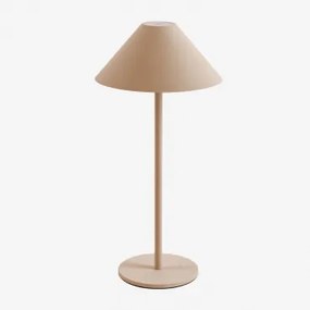 Lampada Da Tavolo Led Da Esterno Senza Fili Nebida Beige Lino - Sklum