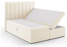 Letto boxspring beige con contenitore 160x200 cm Gina - Milo Casa