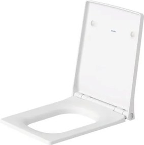 Sedile wc normale quadrato bianco con cerniere in acciaio Viu 0021110000 Duravit