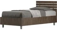 Letto Singolo 80x190 cm testata dritta con doghe Ankel - Con rete,Noce