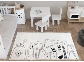 Tappeto per bambini avorio lavabile 80x120 cm Animal Kingdom – Vitaus