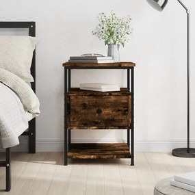 Comodino Rovere Fumo 40x42x56 Cm Legno Multistrato /