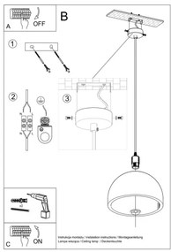 Sollux SL.0847 - Lampadario su filo PABLITO 1xE27/60W/230V calcestruzzo