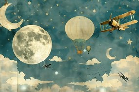 Stampa su tela – Cielo onirico con aerei