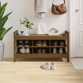 Panca Da Ingresso Ambra 110x40x60 Cm İn Legno Massello Di Pino /