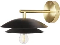 Lampada da parete moderna con base in metallo nero e paralume a cono camera da letto soggiorno glamour