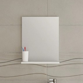 Kamalu - Mobiletto 40 con specchio colore bianco opaco | LAC-POLIS-40-B