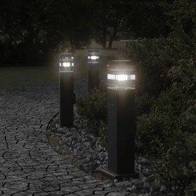 Lampade Da Terra Per Esterni Con Presa 3pz Nere 50 Cm Alluminio /