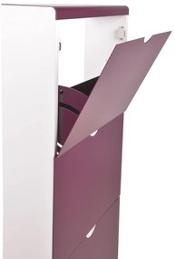 Scarpiera viola in metallo con ante ribaltabili 51x138x16 cm – Household Pleasure