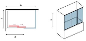 Kamalu - box doccia per vasca da 140cm con apertura scorrevole p2000