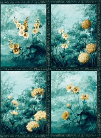 Clarke & Clarke Tapete Artus - Denim/Ochre
