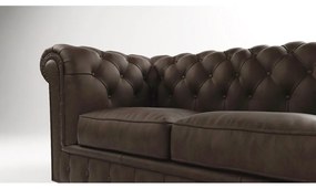 Divano in velluto marrone scuro 230 cm Cambridge - Ropez