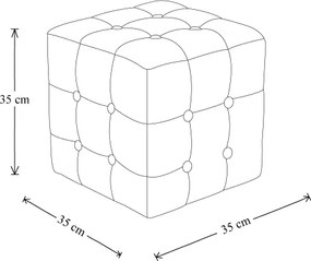 Pouf poggiapiedi in tessuto patchwork 35x35 cm EDITOR