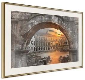 Poster  Sunset in the Ancient City  Cornice Quadri Cornice d'oro con passe-partout, Larghezza x Altezza Home decor 30x20