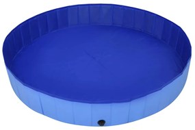 Piscina per cani pieghevole blu 200x30 cm in pvc