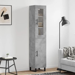Credenza Grigio Cemento 34,5x34x180 Cm İn Legno Multistrato /