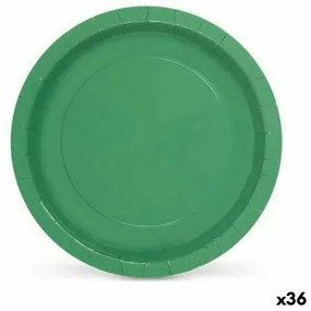 Set di piatti Algon Monouso Cartone Verde 10 Pezzi 20 x 20 x 1,5 cm (36 Unità)
