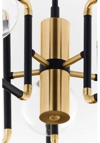 Jupiter 1985 - Lampadario a sospensione con supporto rigido IBRA 5xG9/10W/230V nero/oro