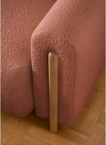 Divano color terracotta allungabile/con contenitore e rivestimento in bouclé 244 cm Arcadova – ELTAP