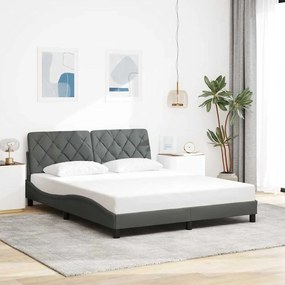 Giroletto Senza Materasso Grigio Scuro 160x200 Cm Tessuto /
