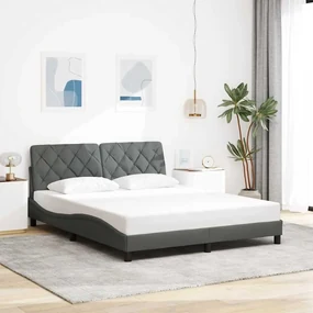 Giroletto Senza Materasso Grigio Scuro 160x200 Cm Tessuto /