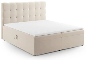Letto boxspring beige con contenitore 160x200 cm Bali - Cosmopolitan Design
