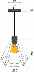 Lampada da soffitto geometrico pensile in stile loft corda APP678-1CP