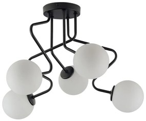 Lampadario a sospensione con supporto rigido ZIGZAG 5xG9/12W/230V nero