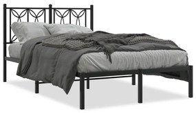 Giroletto Con Testiera İn Metallo Nero 120x200 Cm /