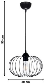 Lampadario a sospensione con filo BOCCA 1xE27/60W/230V