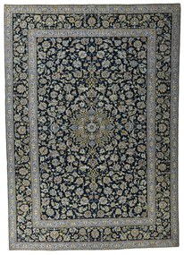 Kashan Tappeto 290 x 420 Blu (Iran) Annodato A Mano