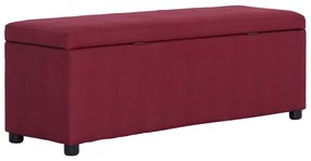 Panca con vano portaoggetti 116 cm rosso vino in poliestere