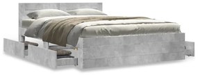 Giroletto Testiera Grigio Cemento 140x190 Cm Legno Multistrato /