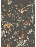 Cole & Son Carta da parati Hummingbirds Icons - Charcoal/ Ginger