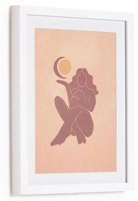 Kave Home - Quadro Zinerva di donna sole e luna multicolore 30 x 40 cm
