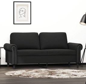 Divano A 2 Posti Nero 140 Cm İn Velluto /