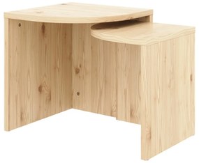 Set di tavolini da salotto di colore naturale in pino massiccio 2 pz Combine – Karup Design