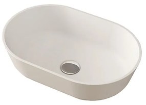 Lavabo da appoggio BADEN HAUS ovale in solid surface L 48 x H 14 x P 32 cm bianco